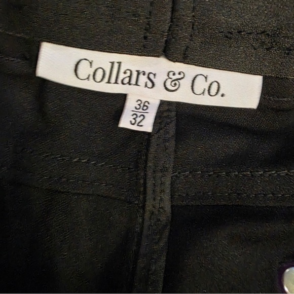 Collars & Co CEO Tech Mens Size 36 x 32 Black Stretch Pull On Pants - Picture 5 of 7